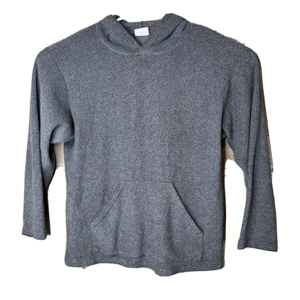 Wooden Dog Terry Sweatshirt Mens Med Grey Terrycloth Hoodie Pullover Sweatshirt - Picture 1 of 14